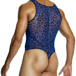 Body String Léopard Bleu