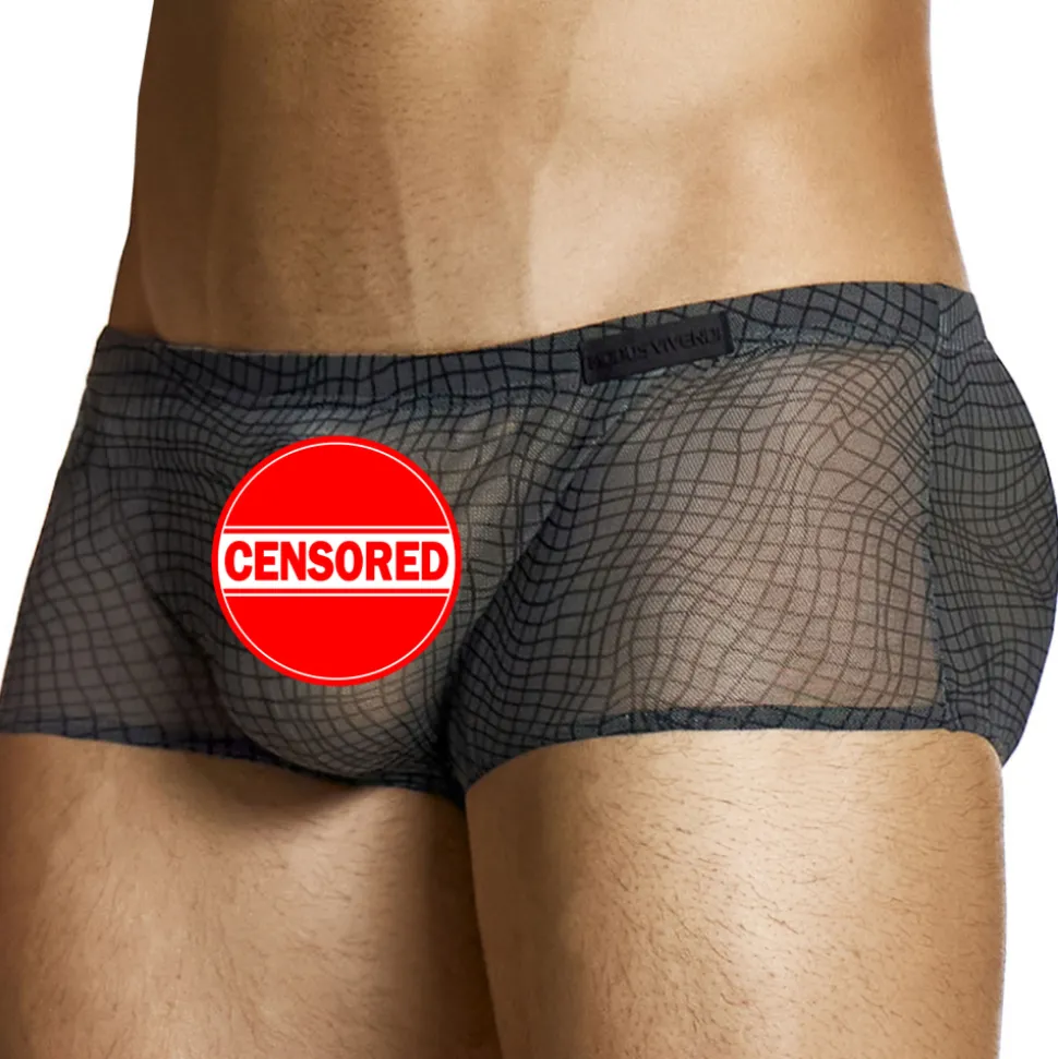 Boxer Abstract Résille Gris Anthracite