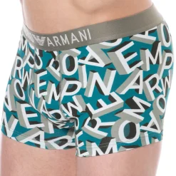 Boxer Bold All Over Lettering Coton Bleu Paon