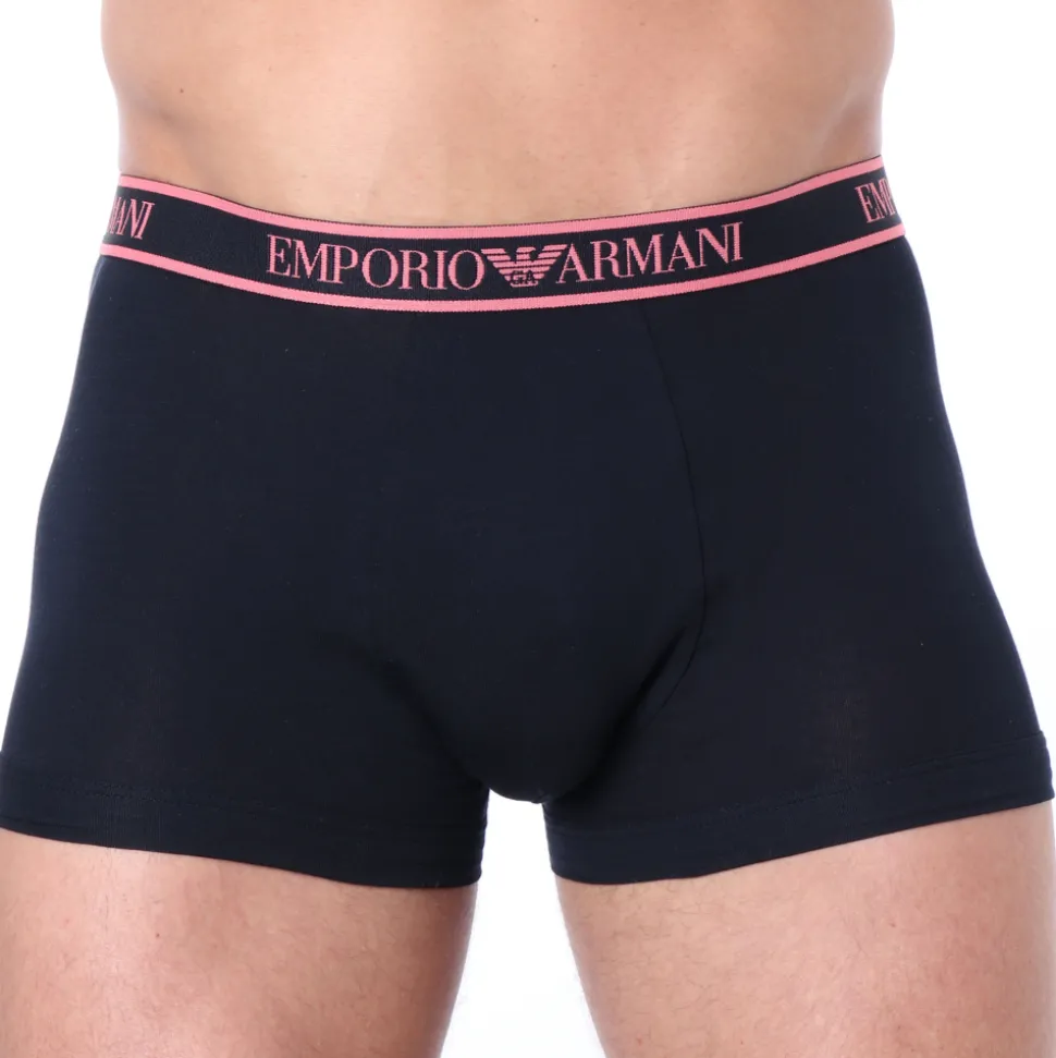 Boxer Core Logoband Coton Marine - Rose