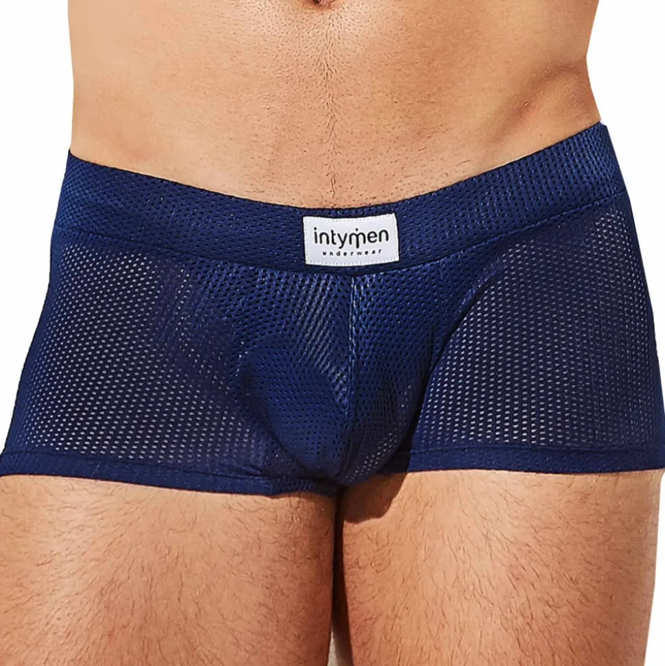 Boxer Court Bulge Mesh Bleu Marine
