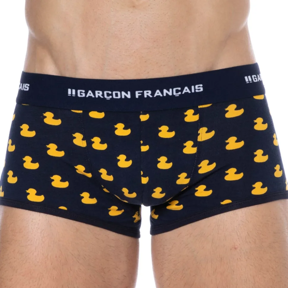 Boxer Court Canard Coton Bleu Marine
