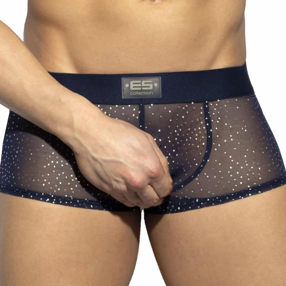 Boxer Court Net Glitter Bleu Marine