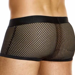 Boxer Court Striped Through Rayé Noir - Blanc