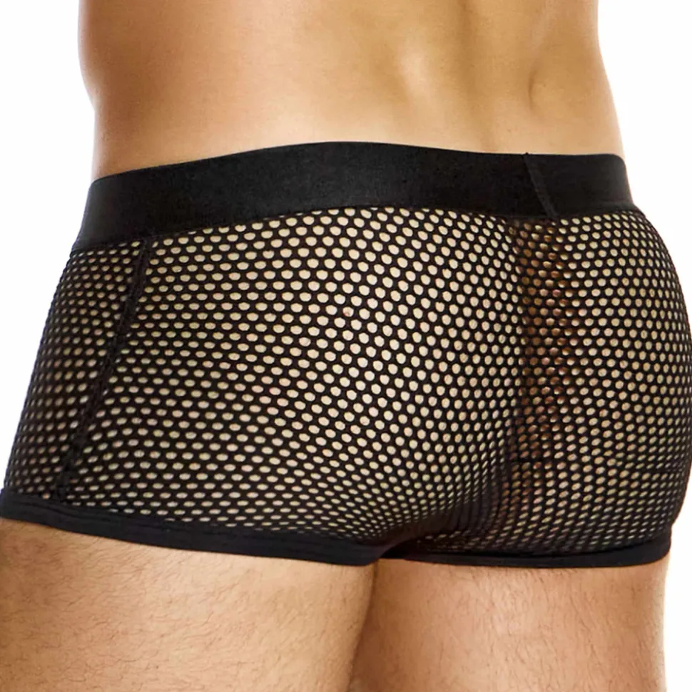 Boxer Court Striped Through Rayé Noir - Blanc
