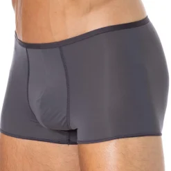 Boxer Court Temptation Plume Microfibre Gris Anthracite