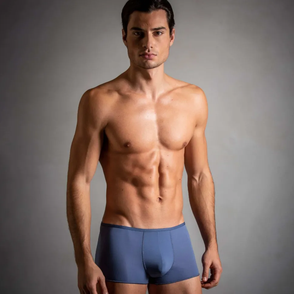Boxer Court Temptation Plume Microfibre Bleu Jeans