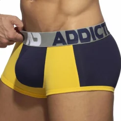 Boxer Court Trey Coton Marine - Jaune