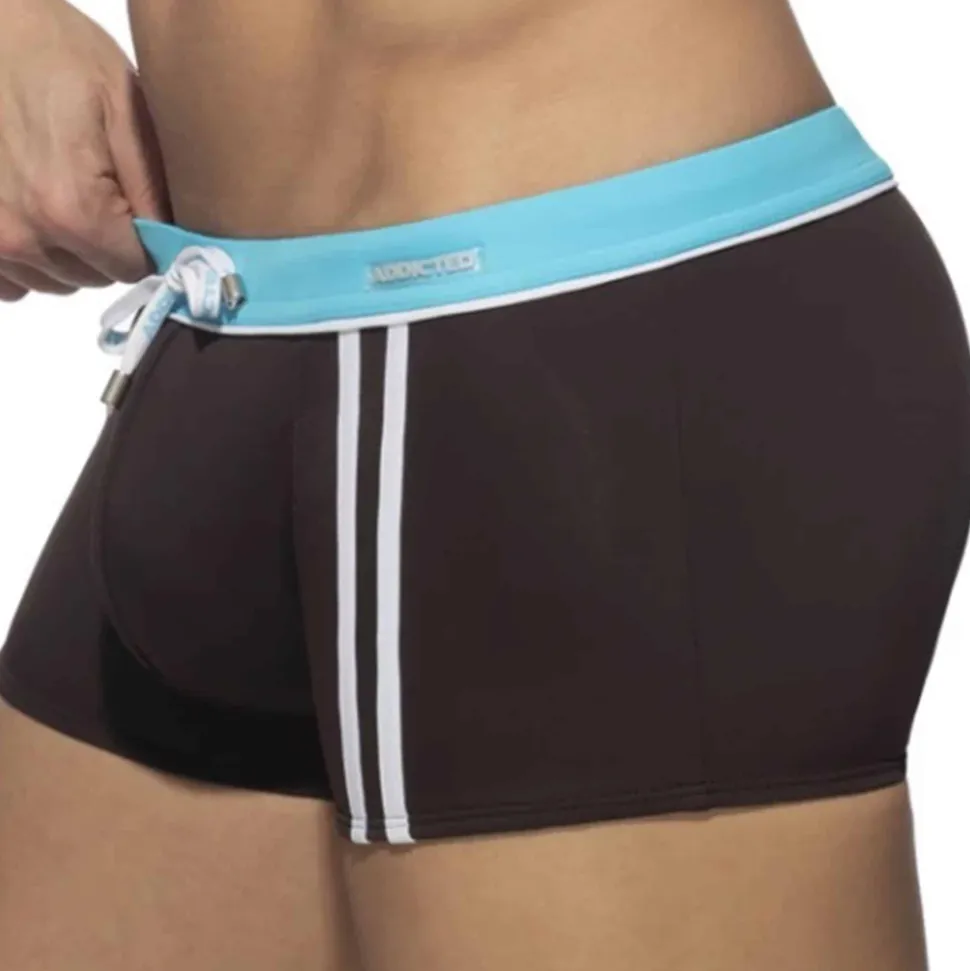 Boxer de Bain Sport Detail Binding Marron