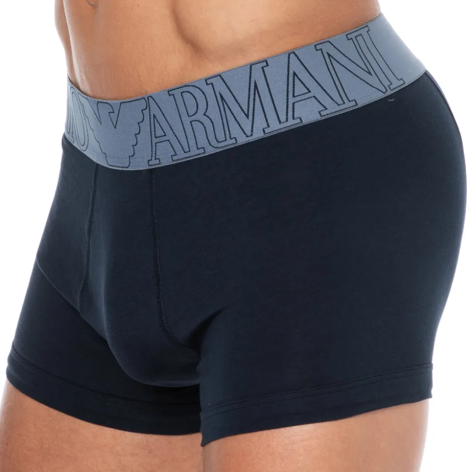 Boxer Megalogo Coton Marine