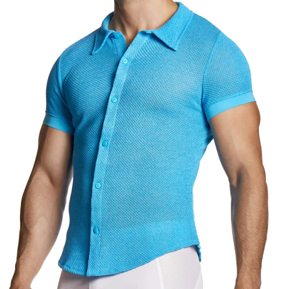 Chemisette Micro Knit Turquoise