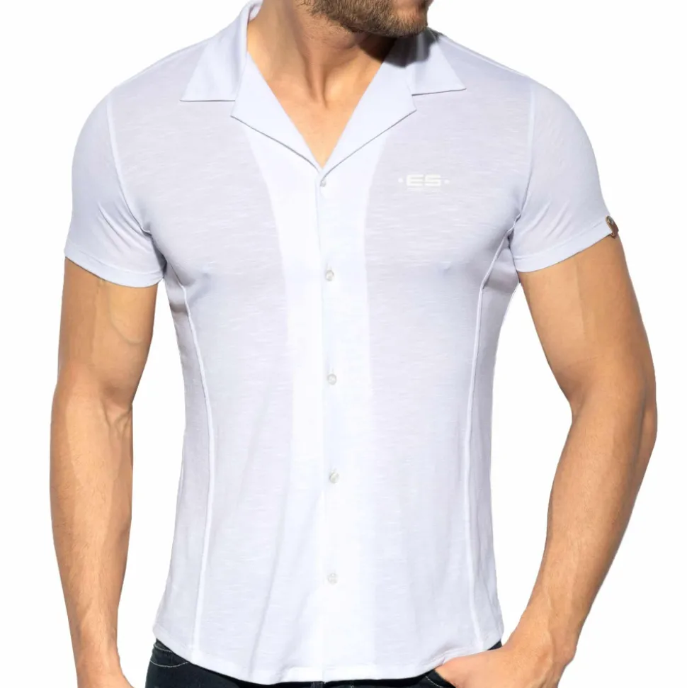 Chemisette Slim Fit Microfibre Blanche