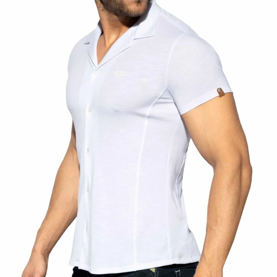 Chemisette Slim Fit Microfibre Blanche