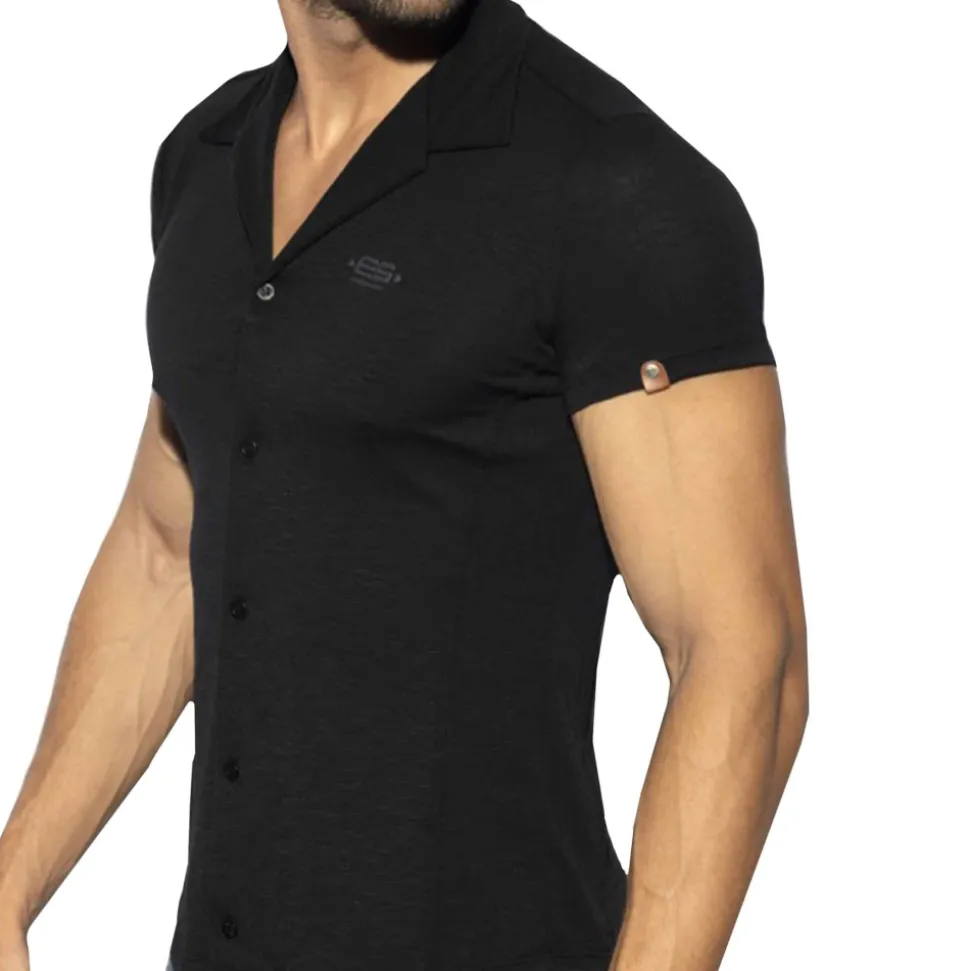 Chemisette Slim Fit Microfibre Noire