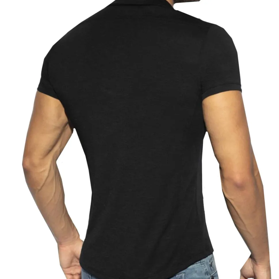 Chemisette Slim Fit Microfibre Noire