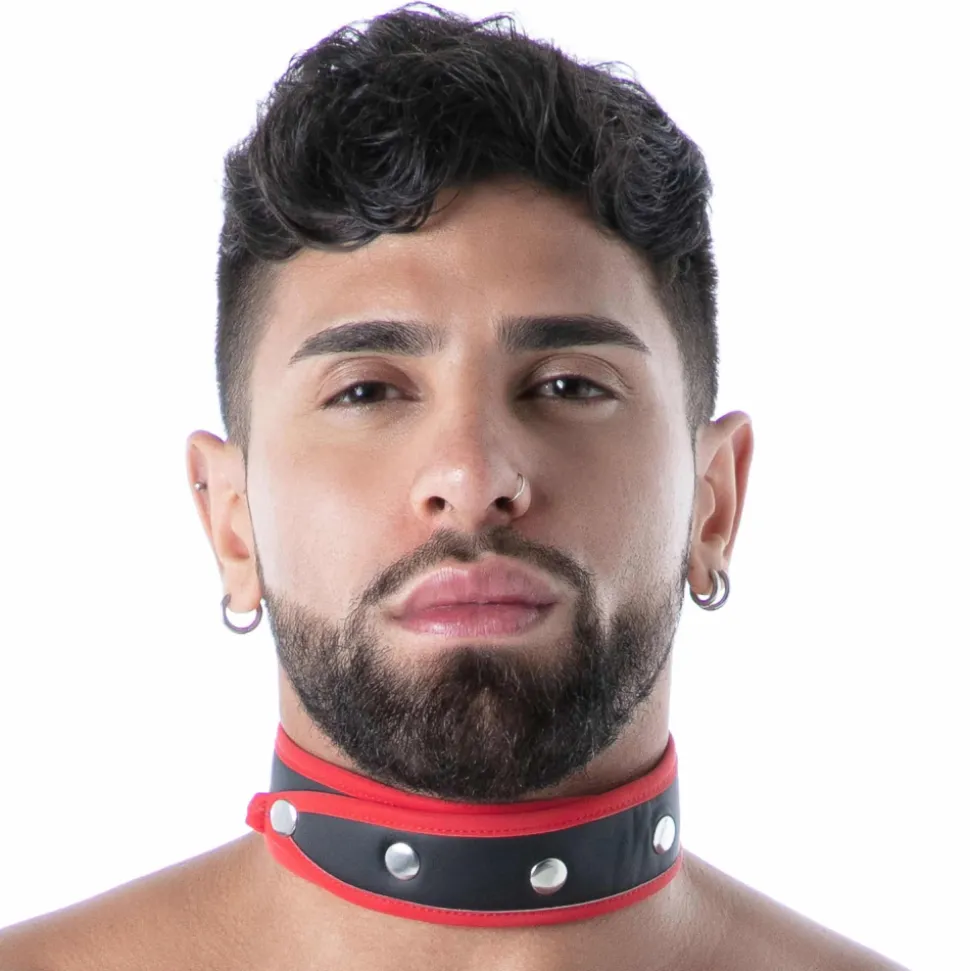 Collier en Néoprène Noir - Rouge