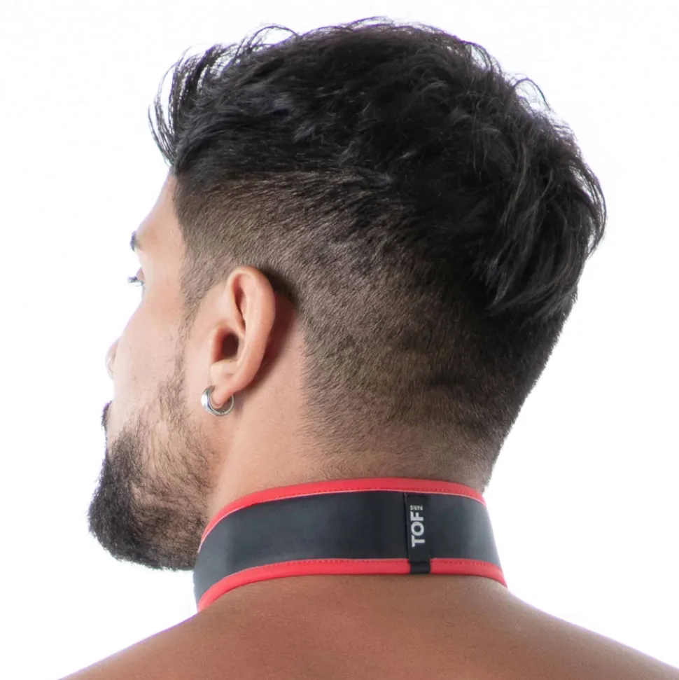 Collier en Néoprène Noir - Rouge