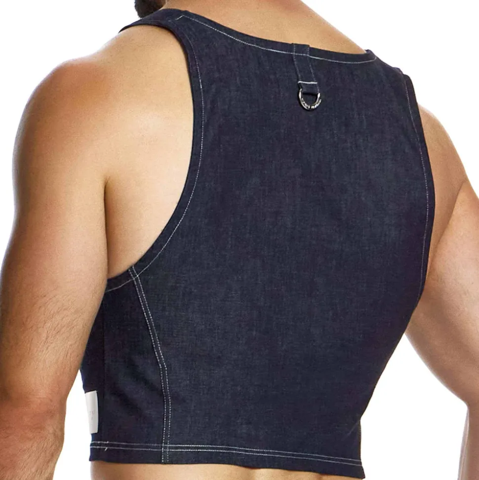 Crop Top Denim Bleu