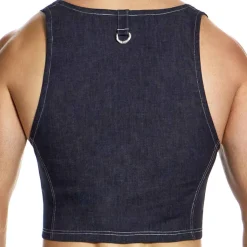 Crop Top Denim Bleu