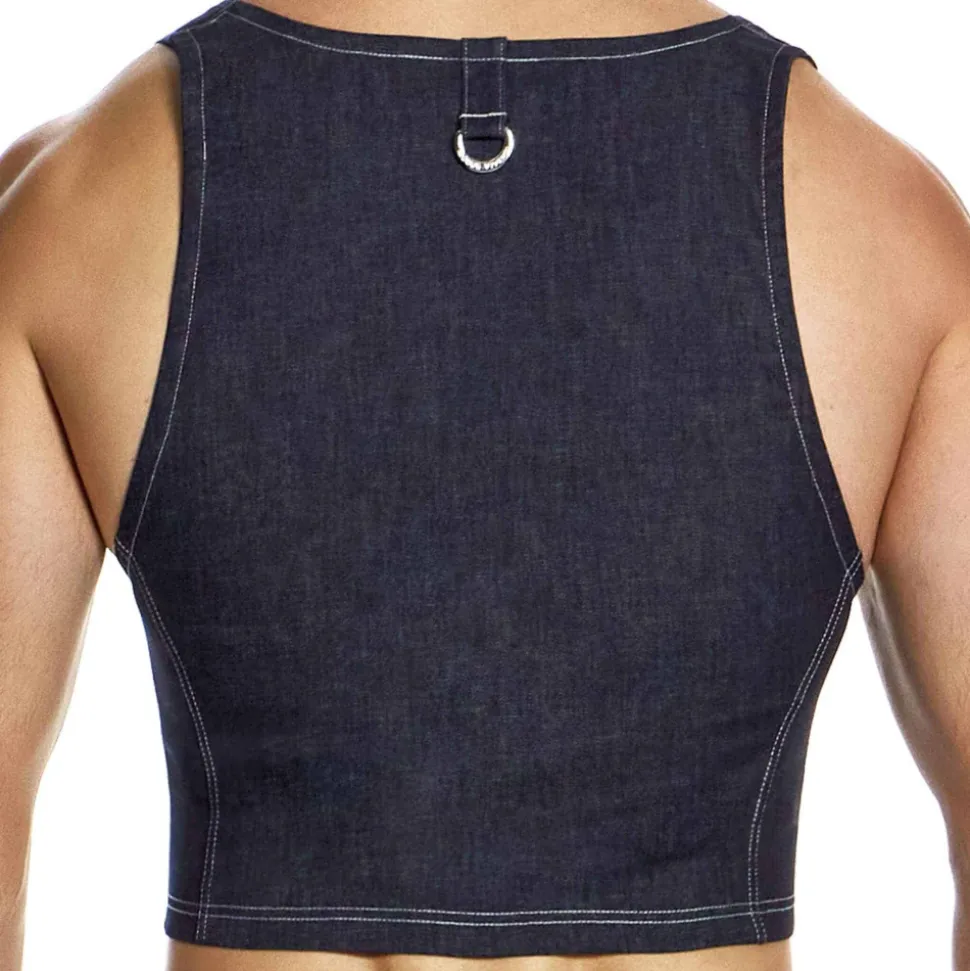 Crop Top Denim Bleu
