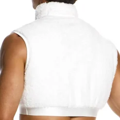 Crop Top Fourrure Blanc
