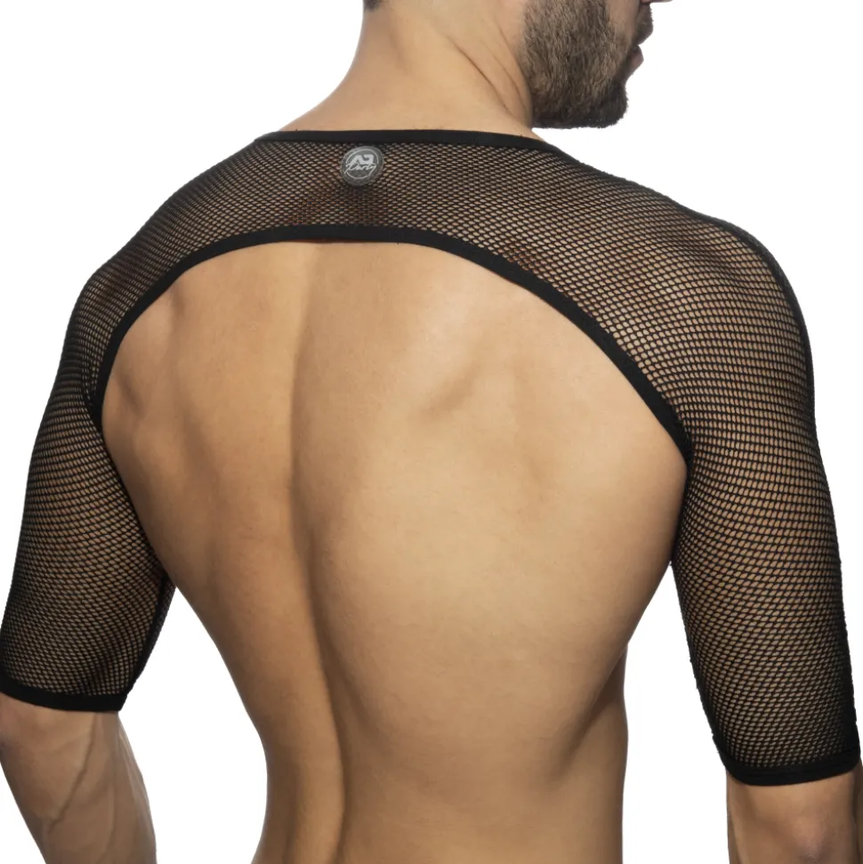 Crop Top Mesh Noir
