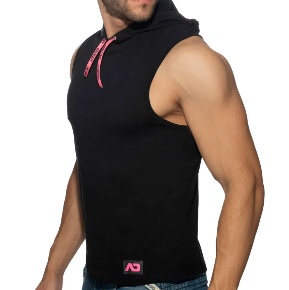 Débardeur à Capuche Bande Logo Noir