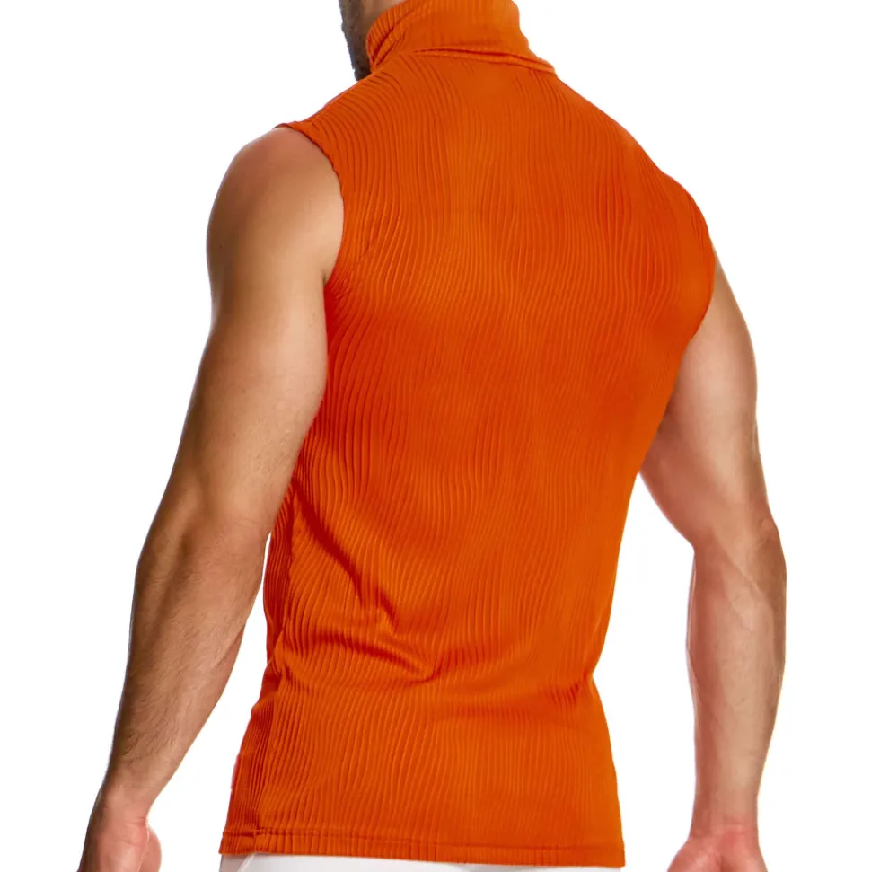Débardeur Col Roulé Curved Orange