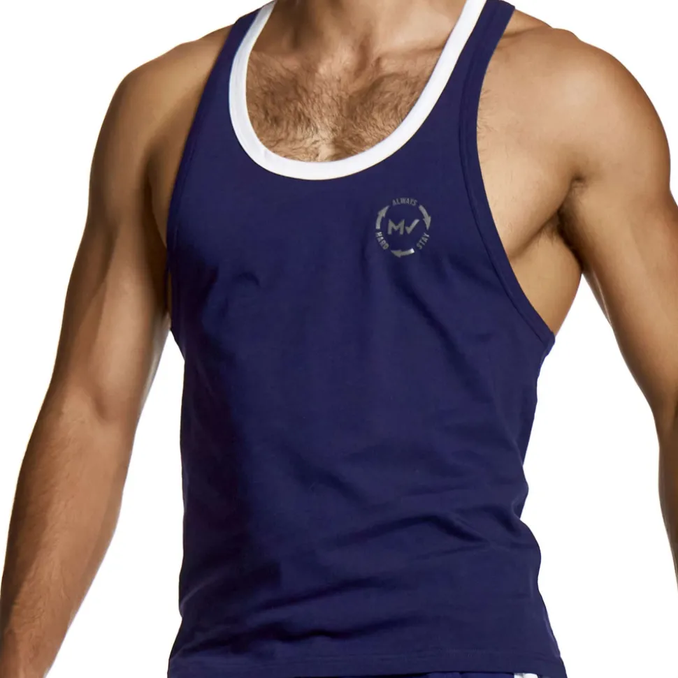 Débardeur Coton Athletic Bleu Marine