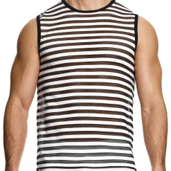 Débardeur Full Striped Through Rayé Noir - Blanc