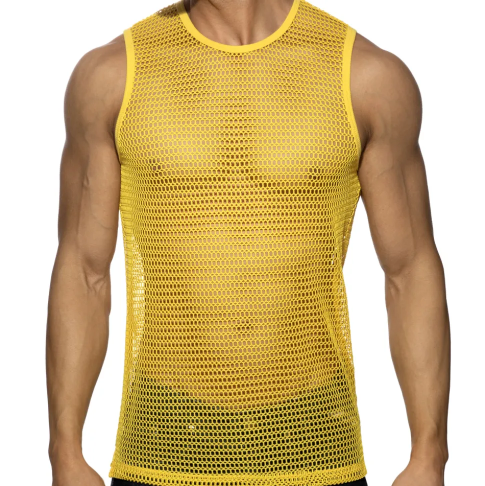 Débardeur Maille Ajourée - Jaune