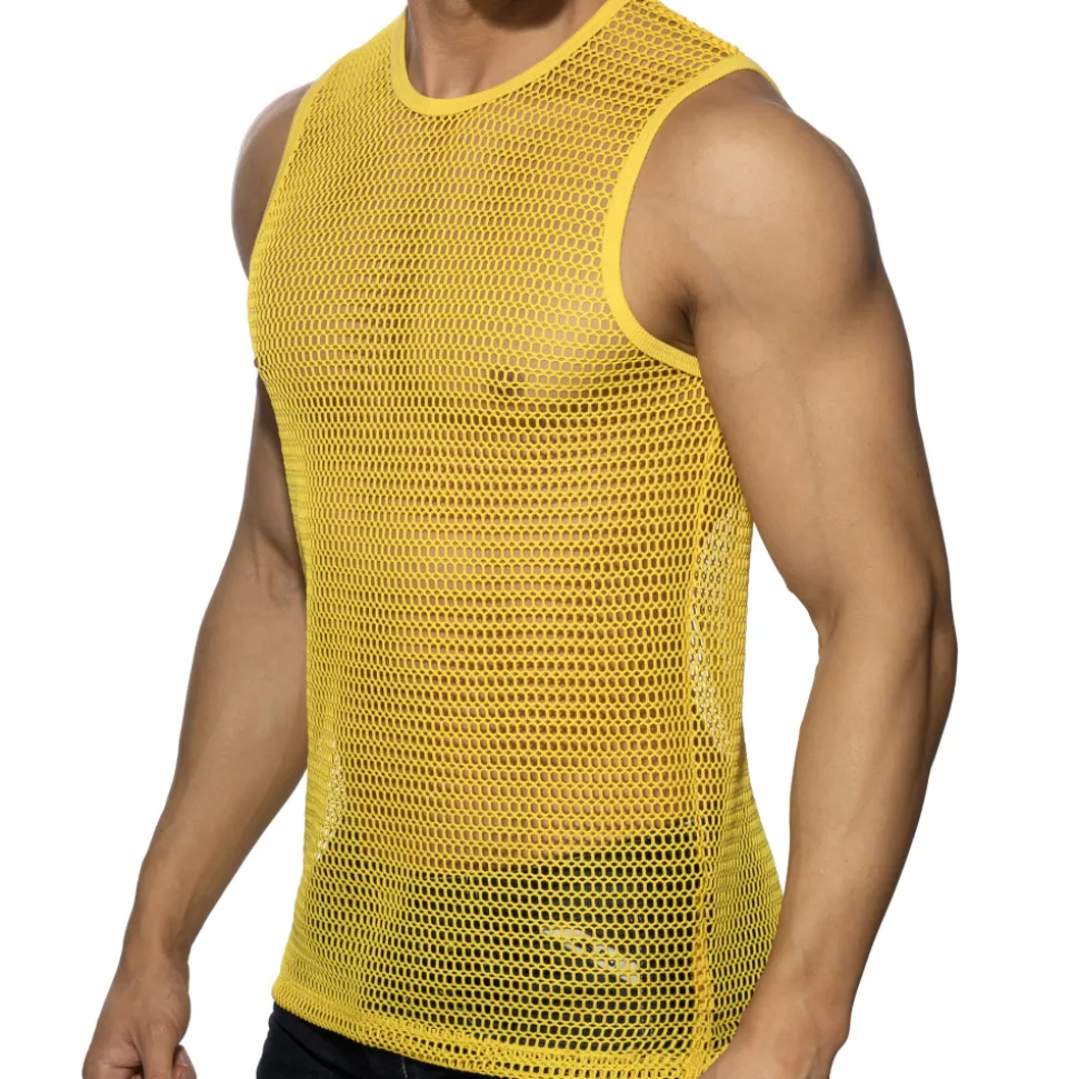 Débardeur Maille Ajourée - Jaune