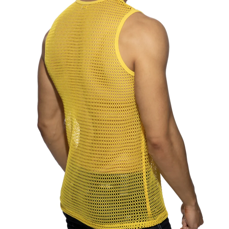Débardeur Maille Ajourée - Jaune