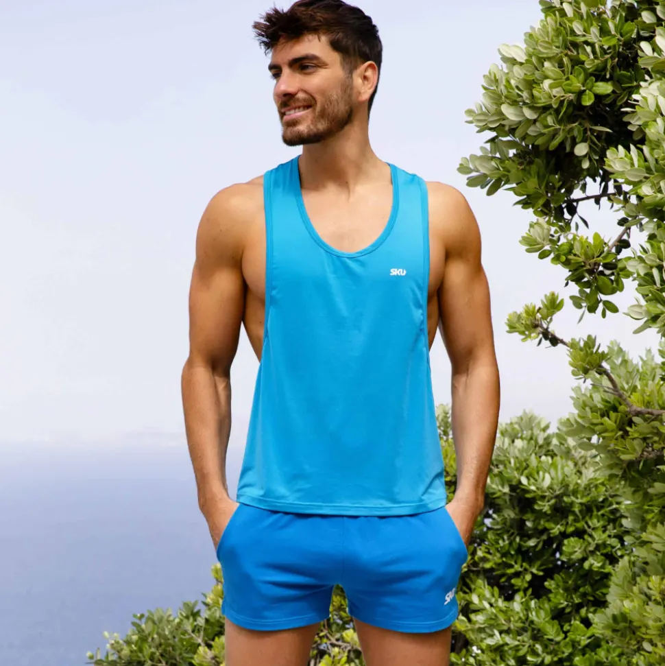 Débardeur Microfibre Bleu