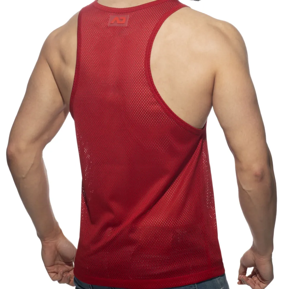 Débardeur Poche Contrastée - Rouge - Marine