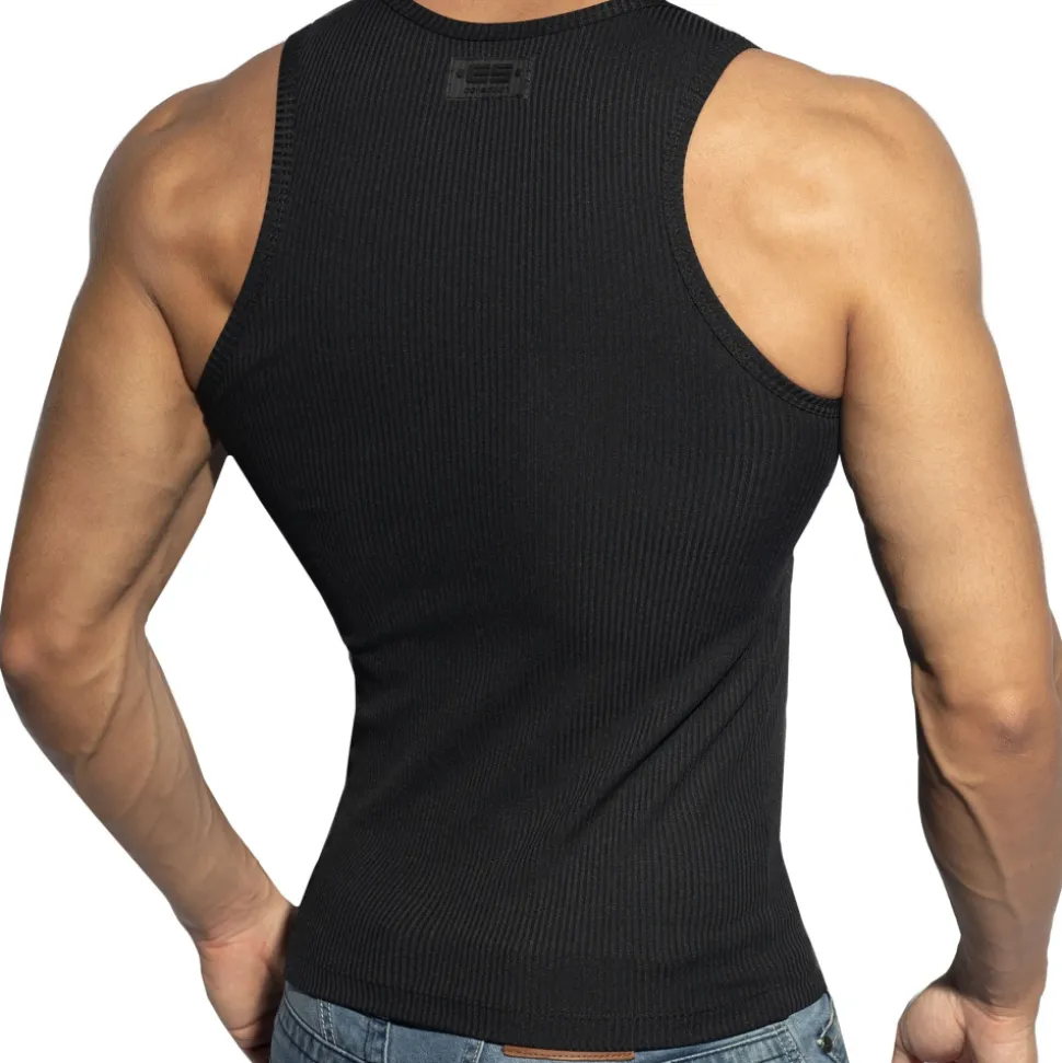 Débardeur Sport Recycled Rib Noir