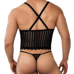 Ensemble Harnais - String Ficelle Noir