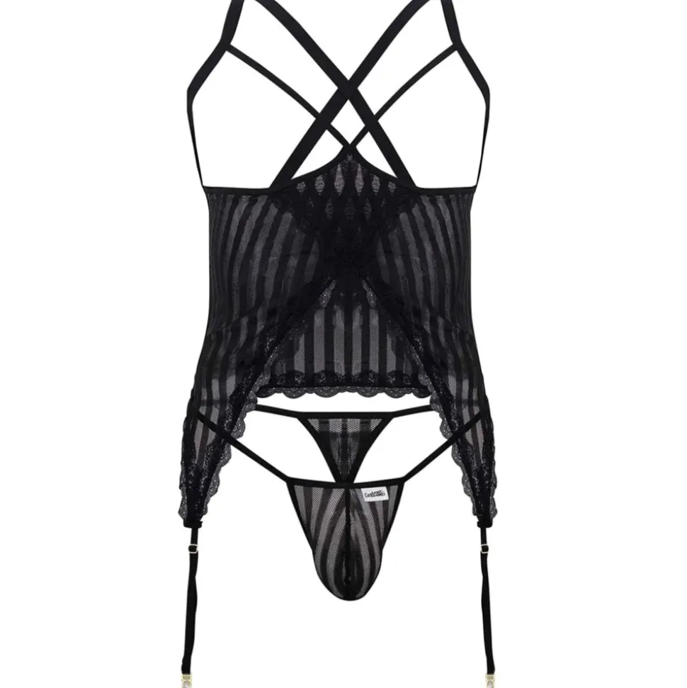 Ensemble Harnais - String Ficelle Noir
