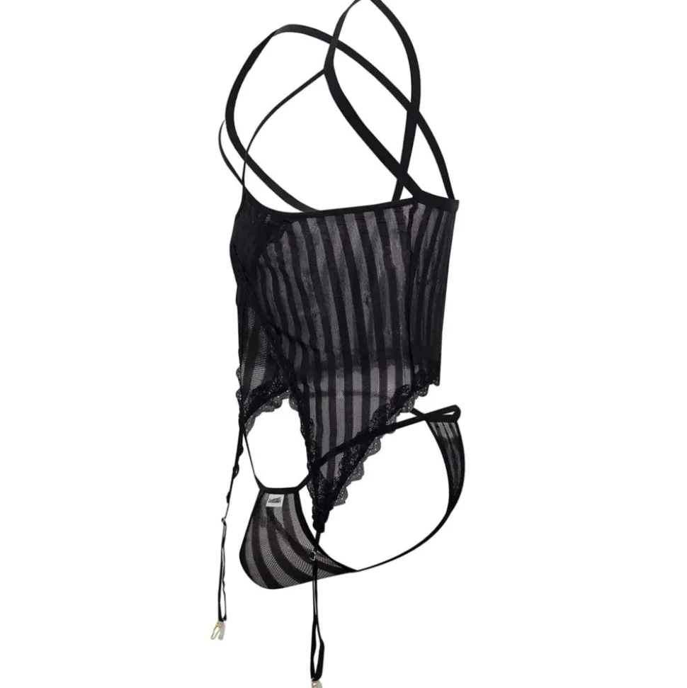 Ensemble Harnais - String Ficelle Noir