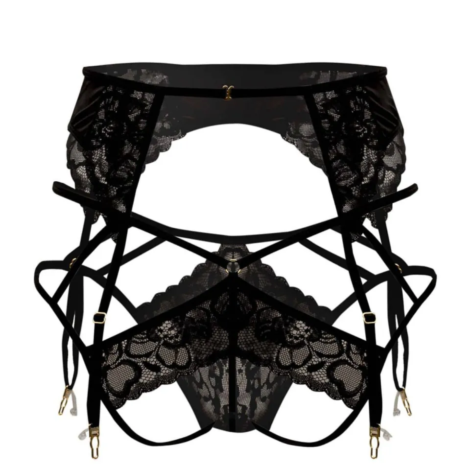 Ensemble Jarretière - Jock Strap Dentelle Noir