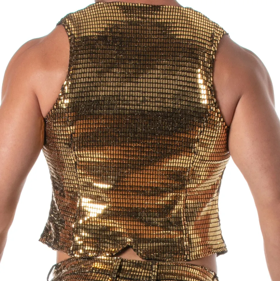 Gilet à Chaîne Glitter Or
