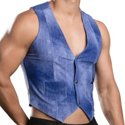 Gilet Stretch Denim Indigo