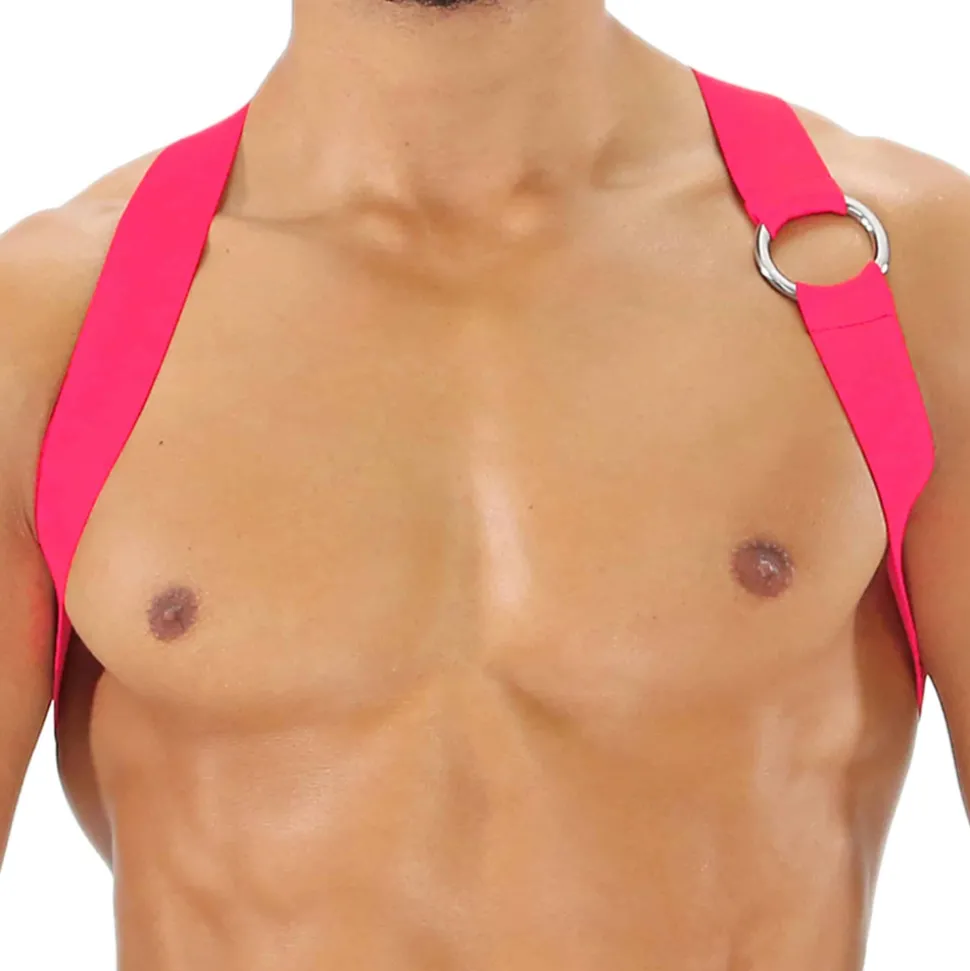 Harnais Elastique Party Boy Rose Fluo