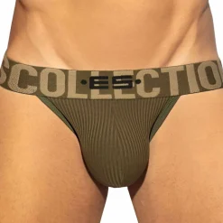 Jock Strap Bikini Recycled Rib Kaki