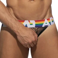 Jock Strap Rainbow Net Noir
