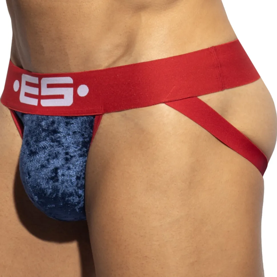 Jock Strap Velours Marine