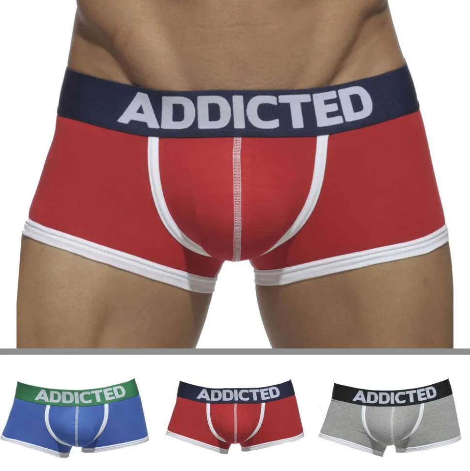 Lot de 3 Boxers Courts Basic Coton Rouge - Gris - Bleu