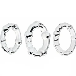 Lot de 3 Cockrings Transparents à Billes