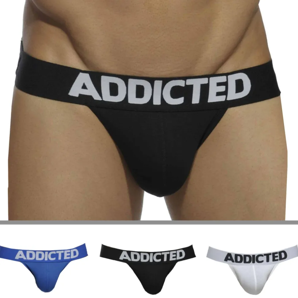 Lot de 3 Jock Straps My Basic Blanc - Noir - Royal