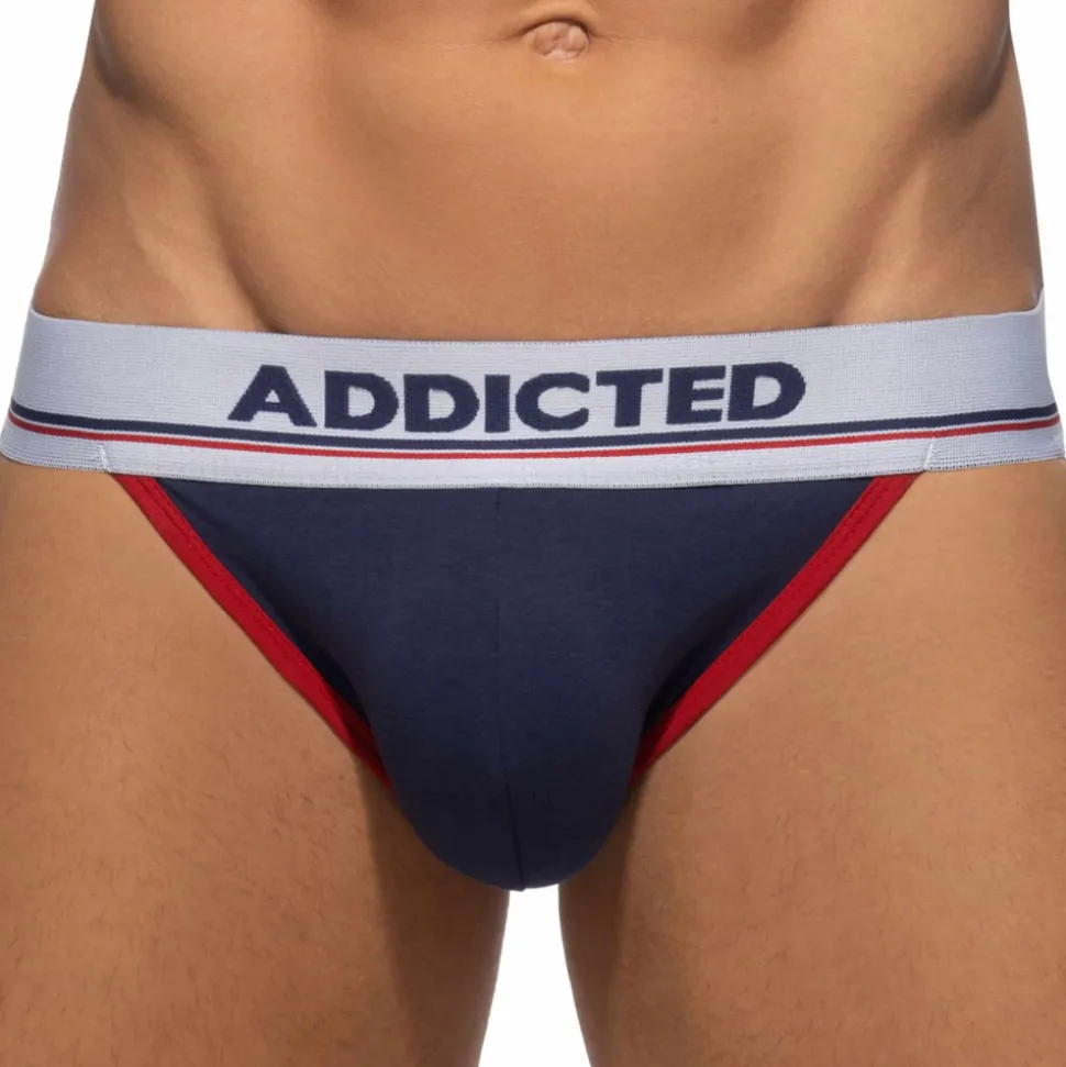 Lot de 3 Jock Straps Tommy Coton Blanc - Bleu Marine - Rouge